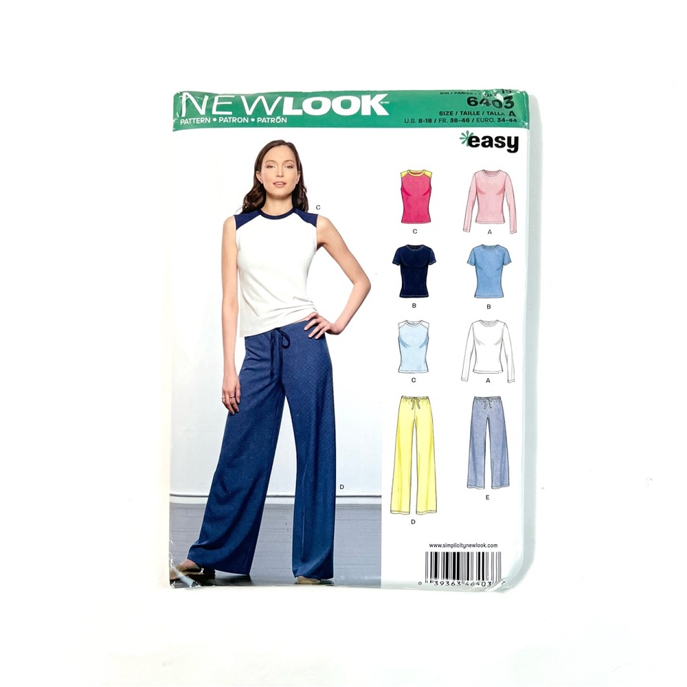 New Look 6403 Sewing Pattern Easy Tops & Pants 6–18
